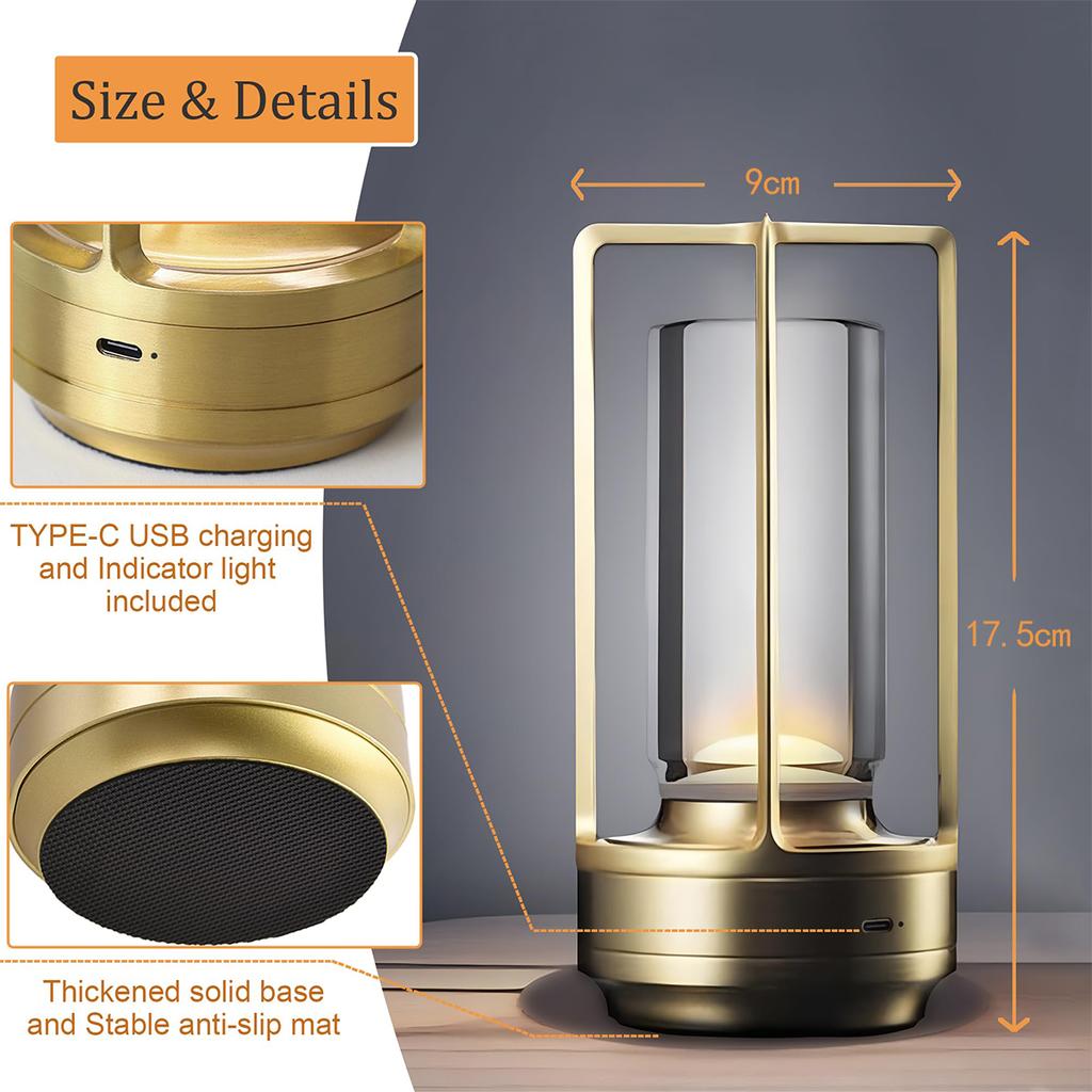 Led Cordless Table Lamp Industrial Style Desk Lamps Outdoor Camping Atmosphere Light Restaurant Creative Beside Night Lights