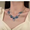 Luxury Rainbow Zircon Clavicle Necklace - Candy-Colored Crystal Heart Design