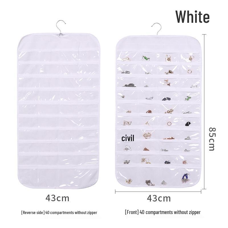 Double-Sided 80-Pocket Storage Bag for Jewelry, Accessories, Business Cards, ID Cards, and Dustproof Storage