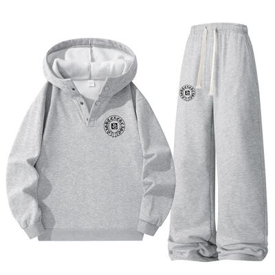 Ensemble Sweatshirt pour Homme et Femme, Ensemble Sport Décontracté, Ensemble Deux Pièces Sweat à Capuche, Ensemble Ample