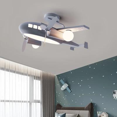 Kreativní LED stropní světlo s letadlem do dětského pokoje, stmívatelné, kreslené, péče o oči, chlapecké, dekorace do dětského pokoje