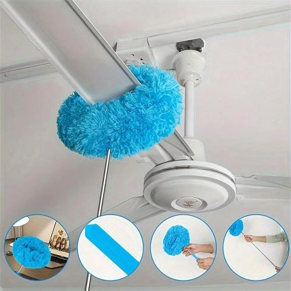 Long Handled Extendable Feather Duster Reusable Cleaner Brush Household Ceiling Fan Duster Kitchen