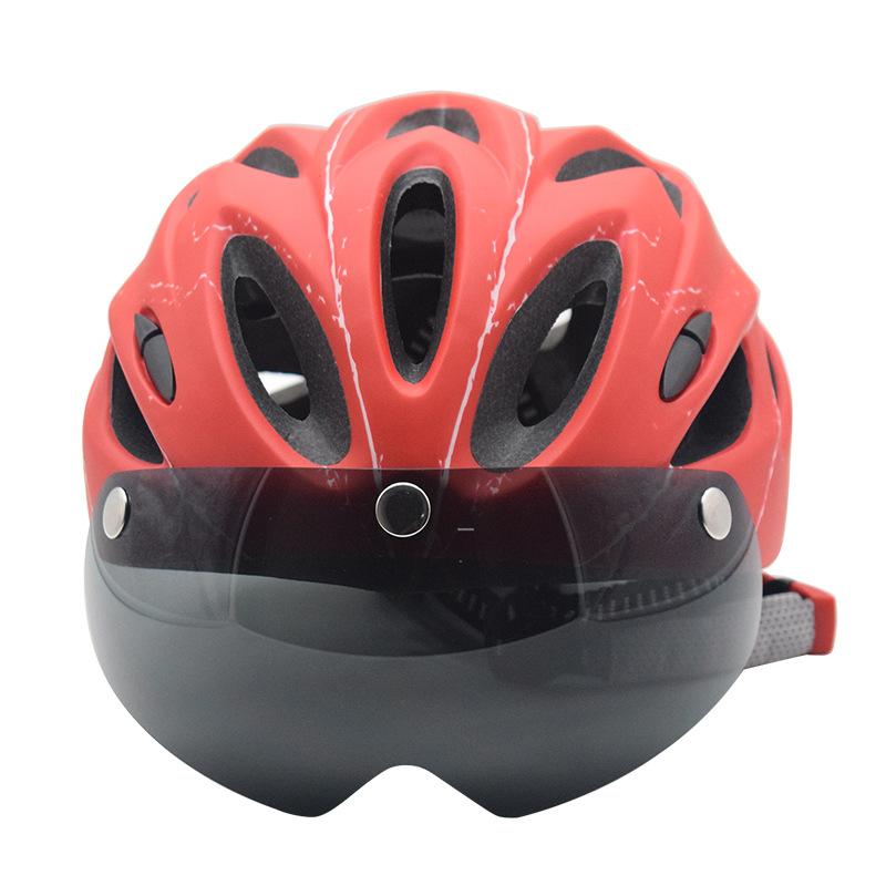 Bicycle Helmet Road Mountain Bike Riding Helmet Integrated Molding Magnetic Swing Lens Helmet Riding Safety Helmet