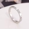 Titanium Steel Ring with Three Diamonds for Couples Stylish Thin Band Finger Ring Fashion Jewelry