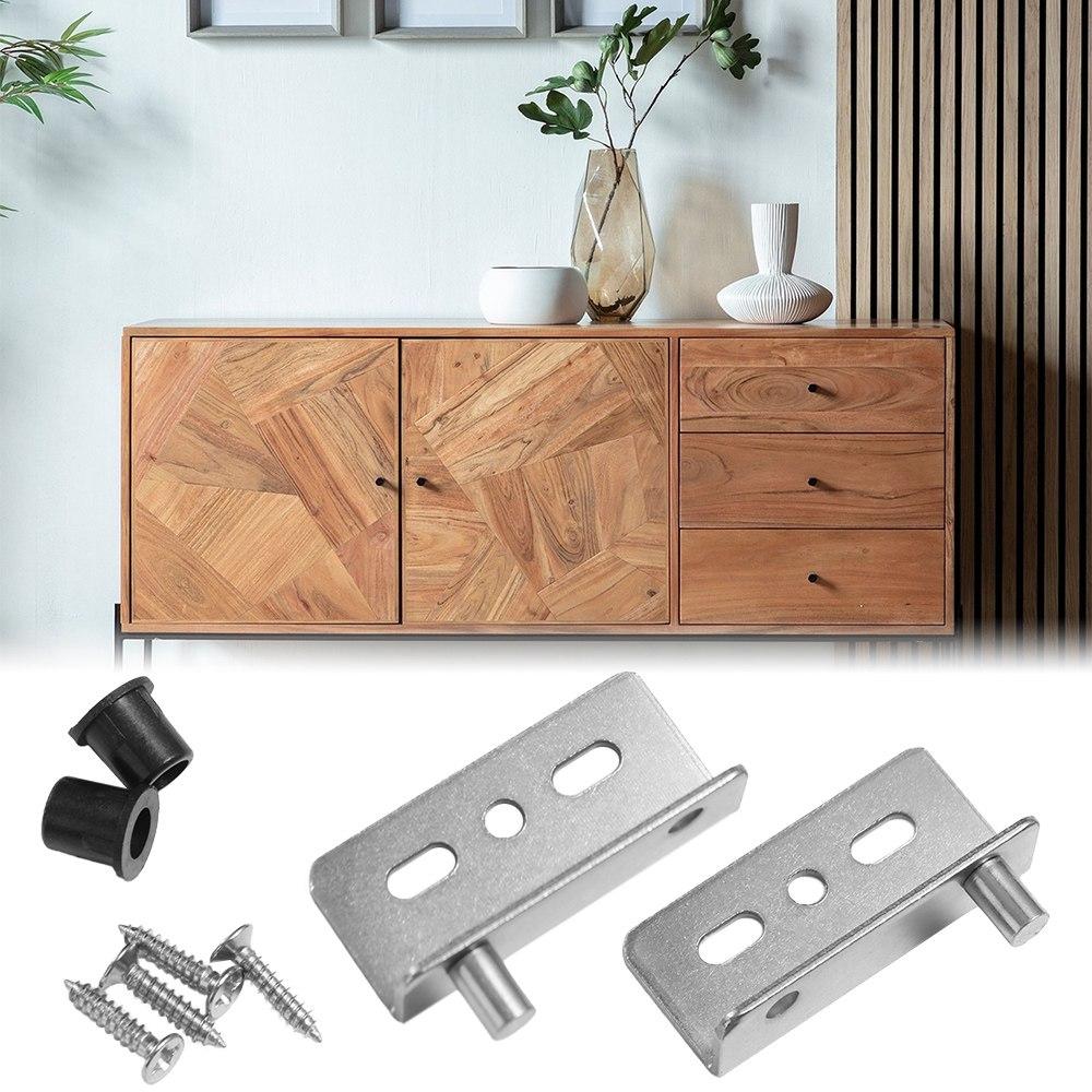 2pcs Black/Silver Concealed Shaft Multifunction Upper Lower Hinge Clips Furniture Hinge  Wood Doors