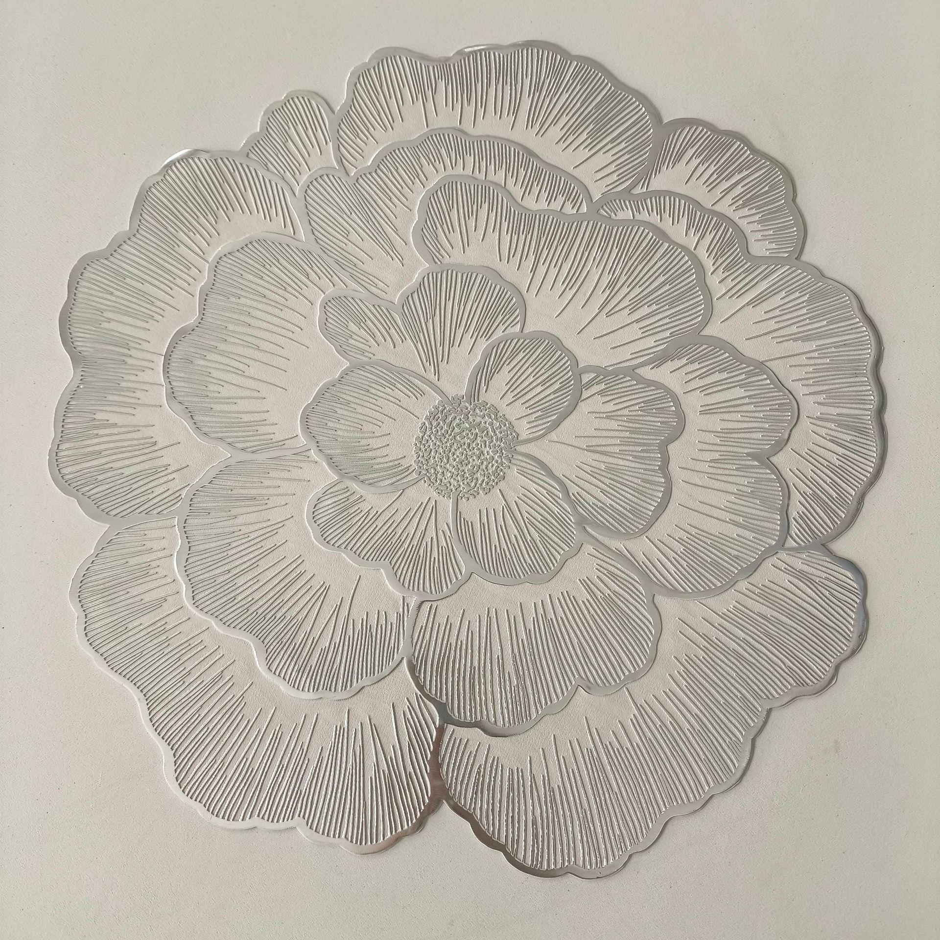 

Luxury Peony Flower PVC Placemat: Heat-Resistant, Waterproof, and Oil-Proof. 38 cm
