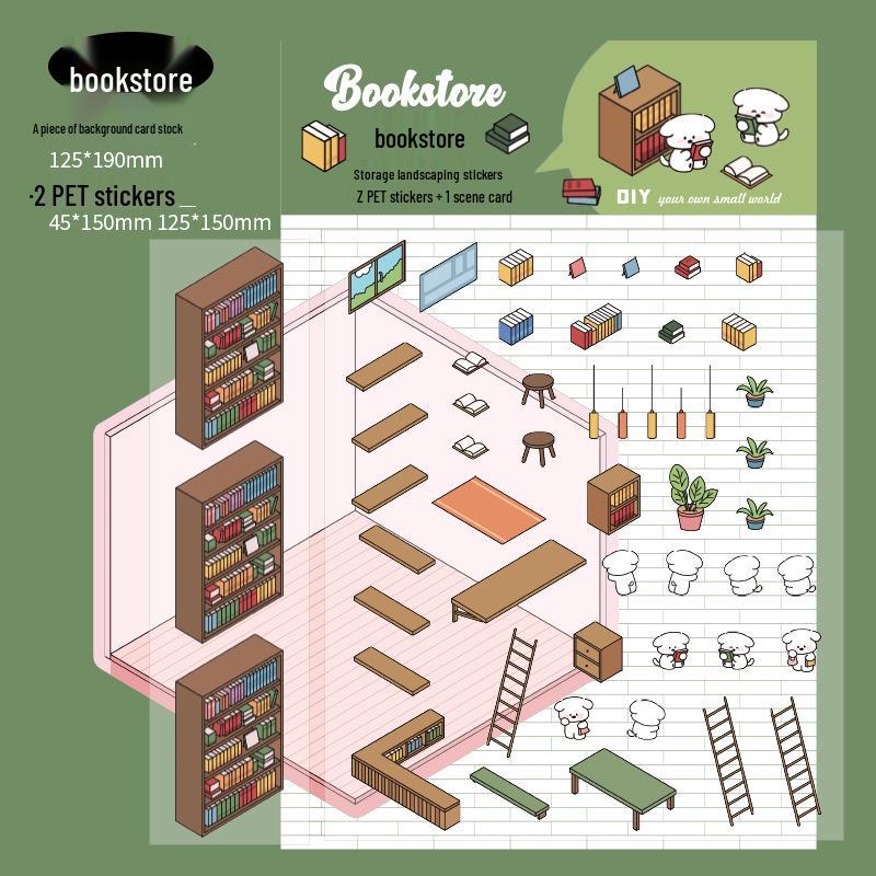 Zaomo 3D Landskapsklistermärke: Little World Series - Kreativt DIY-scenkollagepaket