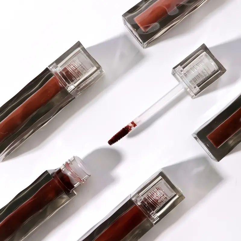 SHAQINUO Feuchtigkeitsspendender Lipgloss in schwarzer Tube, 6 Farben, feuchtigkeitsspendender Spiegel, Lippenglasur