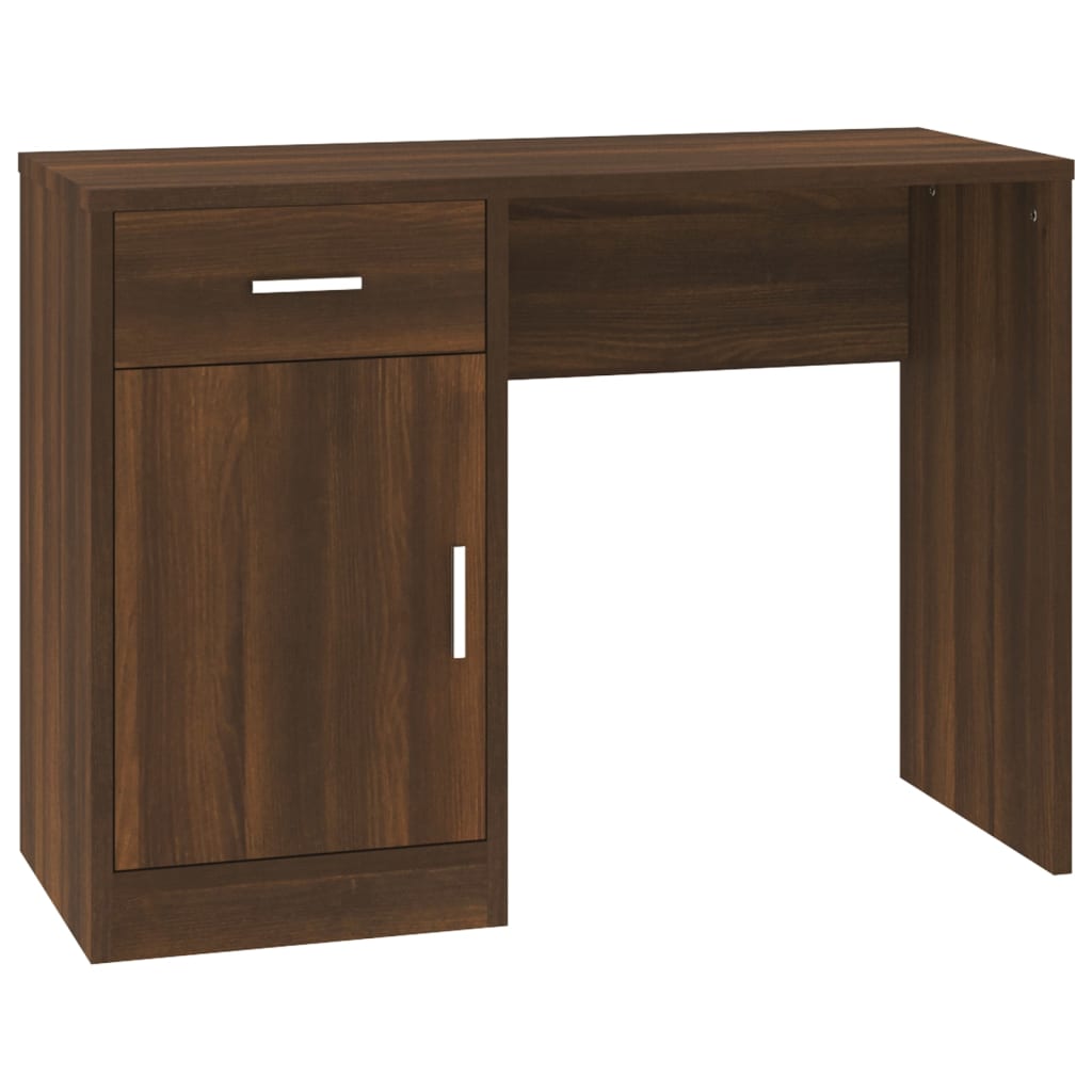 Desk with Storage Space Brown Oak Effect 100 x 40 x 73 cm