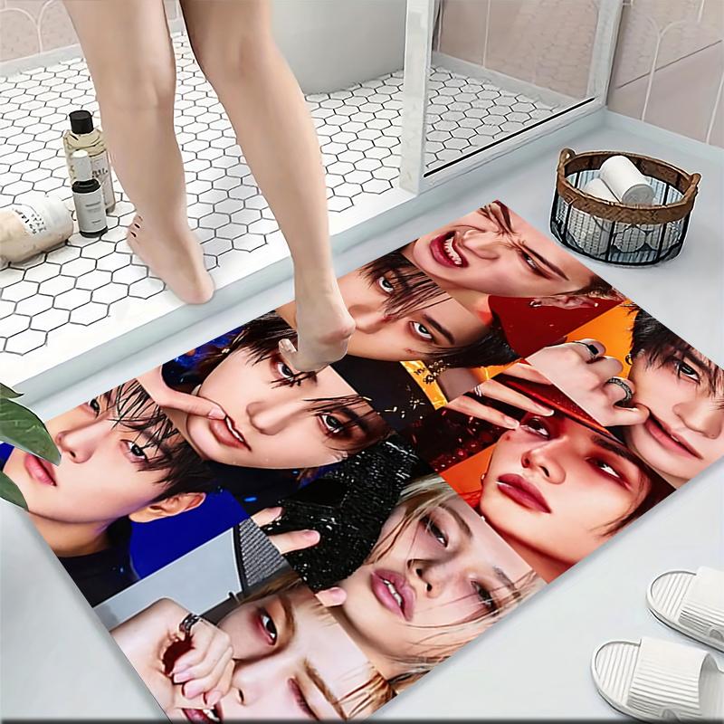 Kpop Star Portraits Carpet Rug Soft Washable Anti Slip Home Living Room Sofa Mats Personalized Christmas Rug