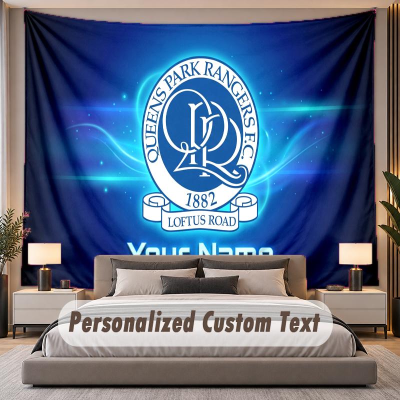 Custom Name Text Tapestry Queens Park Rangers Personalized Polyester Wall Tapestry For Bedroom And Room
