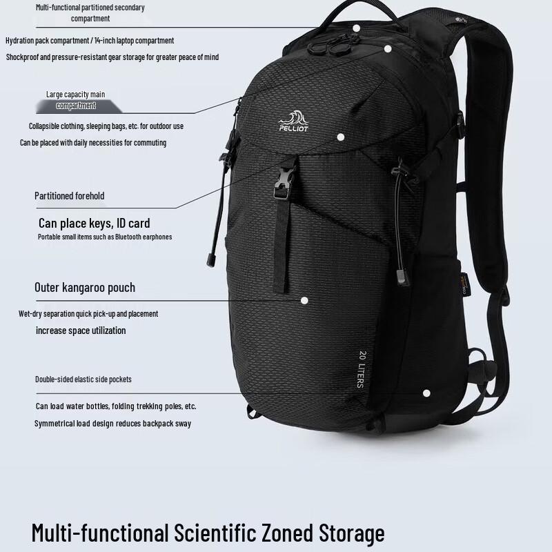 Pelliot Lightweight Outdoor Hiking Backpack 20L