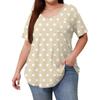 Women's Printing Large Size V-neck Top Loose Pocket T-shirt