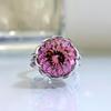 Longlongjin 925 Silver 7.5 Carat Rouge Pink Lotus Women's Ring