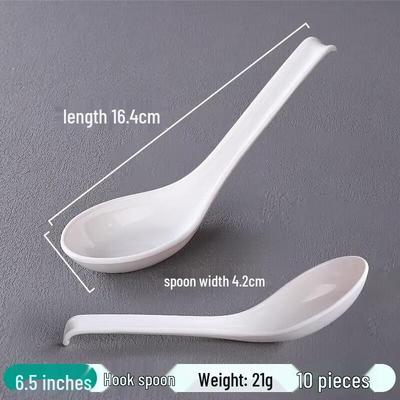 White Melamine Restaurant Soup Spoon