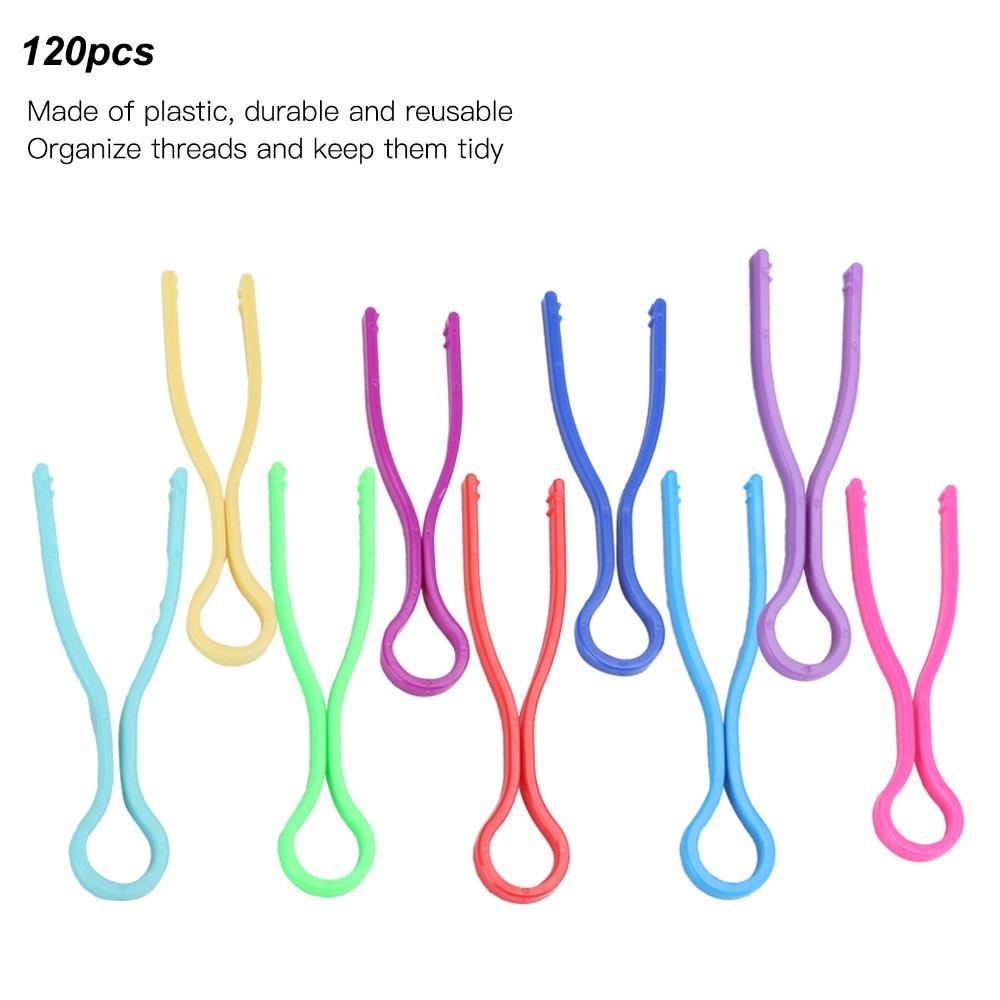 120pcs Thread Control Bobbin Thread Holders Colorful Bobbin Clips  Embroidery Supplies
