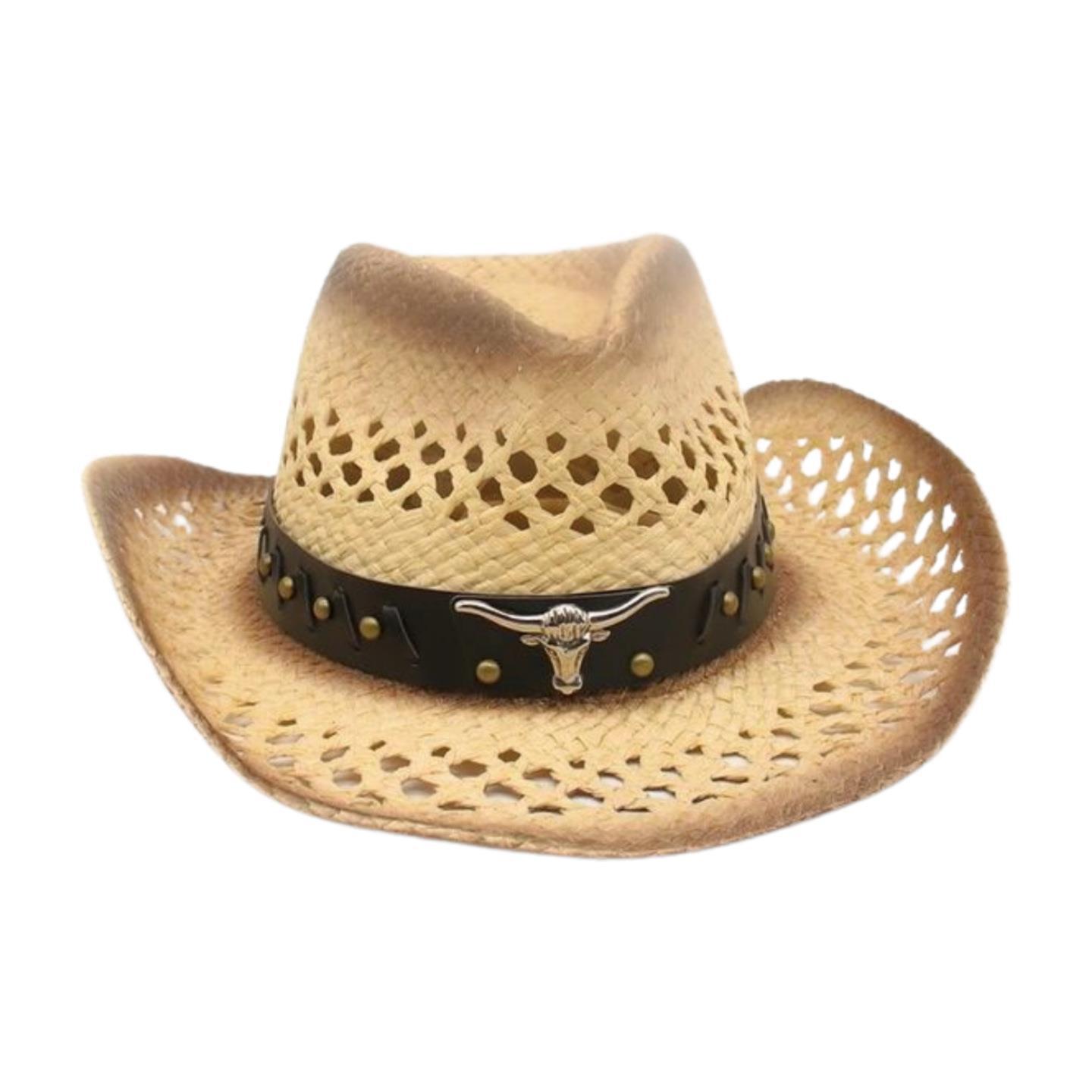 

Straw Hat Summer Sunscreen Shading Ethnic Style Simple Beach Couple Straw Hat Premium Cowboy Hat One size