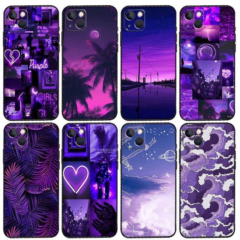 Purple Aesthetic Phone Case For iPhone 17 Pro Max 11 14 15 16 Pro Max 12 13 mini 16 Plus 16e 17 Air Cover