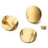 No Fade 10pcs Stainless Steel Round Bent Curved Ear Studs Gold Color Earring Base Earrings Plug for Jewelry Making DIY Supplies