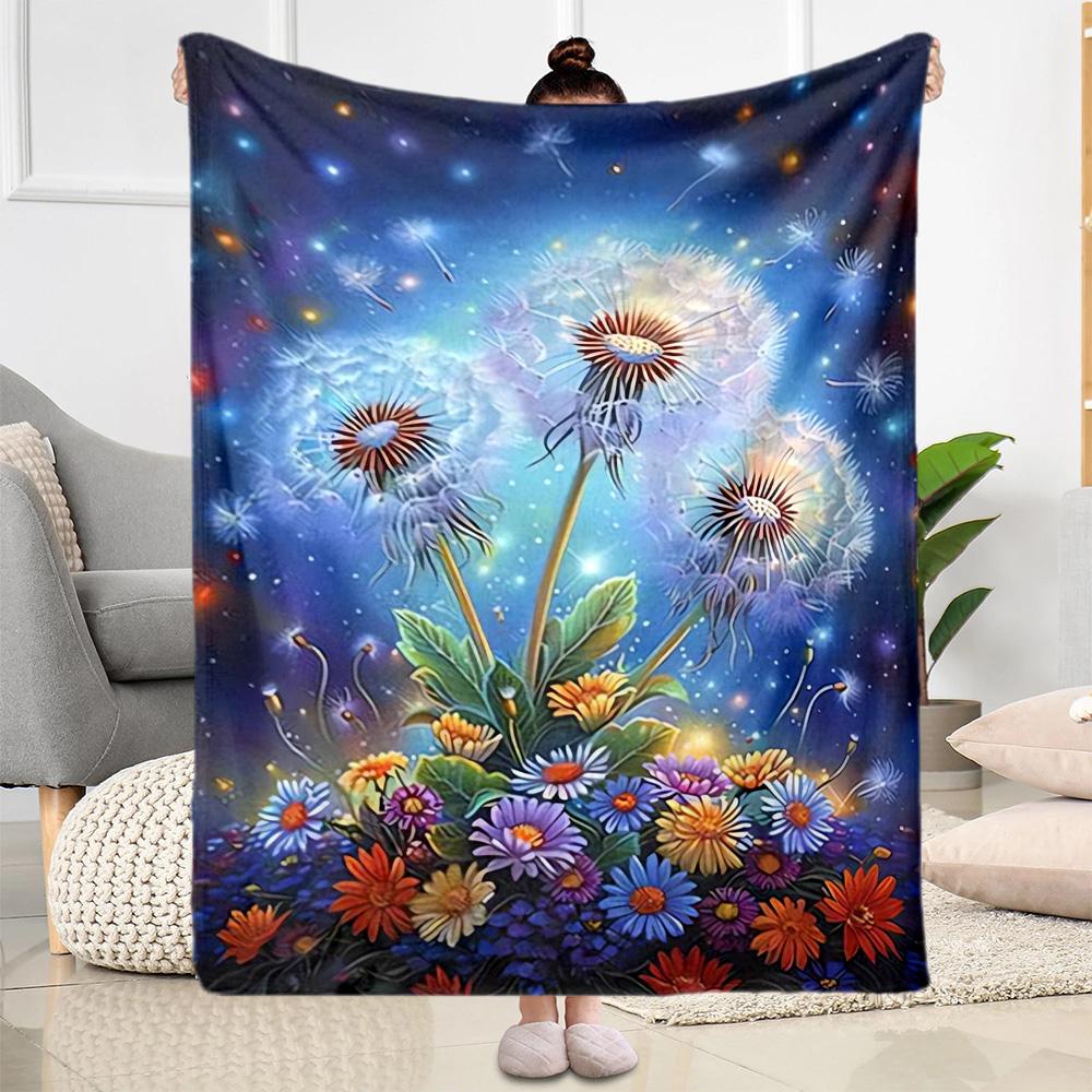 1pc Sunflower Pattern Blanket Comfortable Soft Lightweight Perfect for Travel Camping Picnics Sofa Office Bed Living Room Ideal Gift for Friends