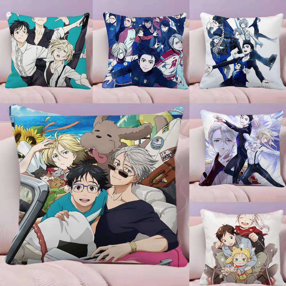 Yuri On ICE Anime Pillow Case Square Pillow Bedroom Sofa Leisure Comfort Cushion Car Living Room Home Decoration