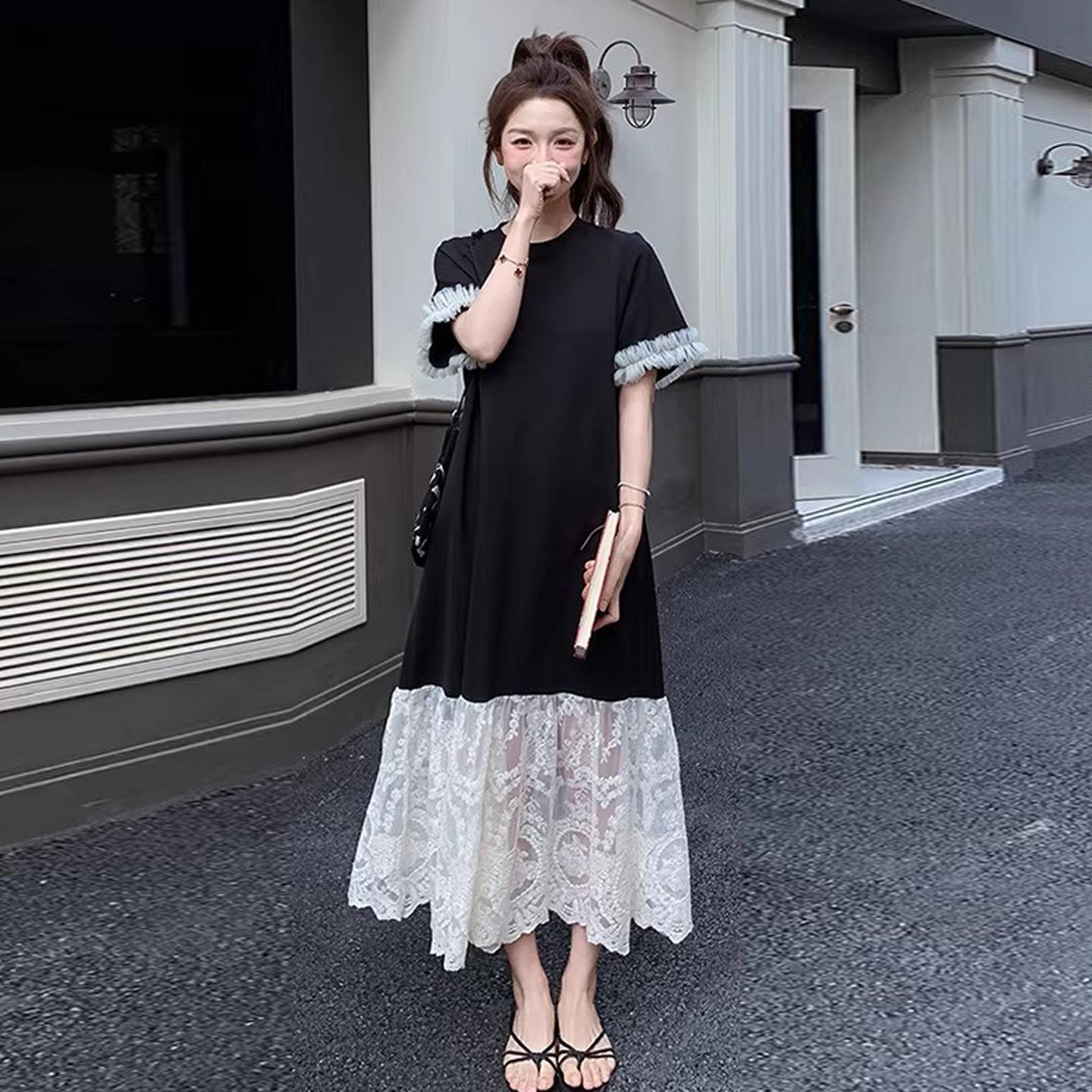 2026 Summer Fashion Slimming Patchwork Lace Dress 2XL