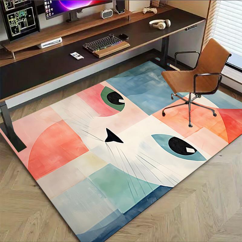1PC cat abstract Carpet Office Rug Mat Home Decor Area Carpet Festival Gift Office desk chair carpet Longlasting Material
