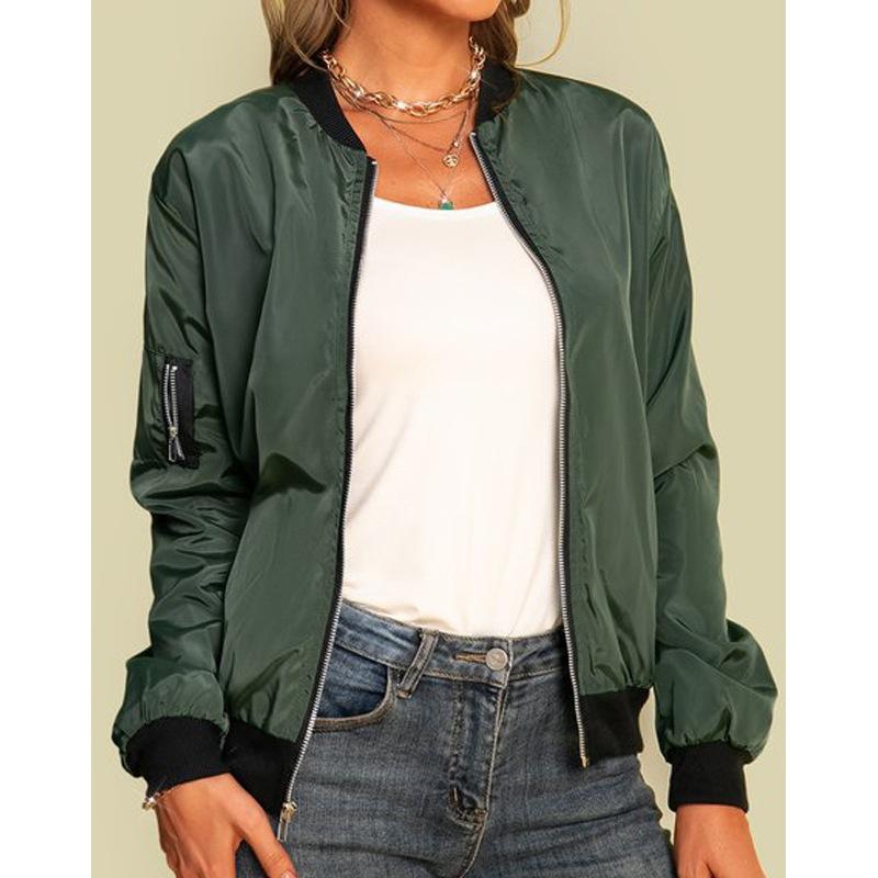 Giacca Minimalista con Zip Frontale 2026 - Bomber Corto Monocolore con Vestibilità Rilassata, Capo Esterno di Transizione Stile Francese per Stratificazione Primaverile