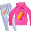 Casual Comfortable Boys' Printed Hooded Suit Sweater Fashionable Loose Clothing Sets Boys