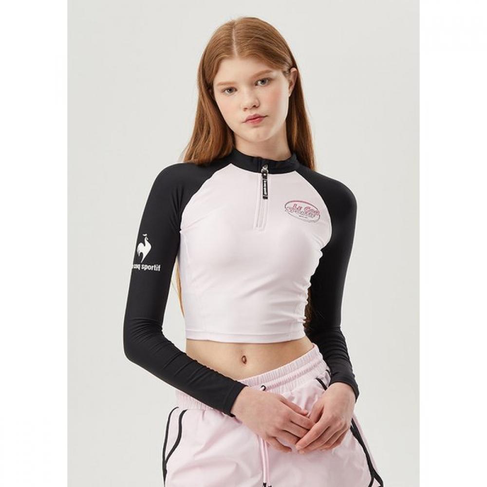 Le Coq Sportif Long sLeeve Half Zip Rash Guard Lpk Qp222srl51 BLK black/85 S