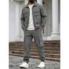 Herren S Einfarbig Langarm Jacke Hose Mehrere Taschen Lässig Arbeitskleidung Zweiteiliges Set