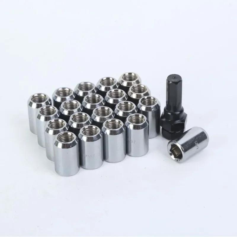 For Racing Lug Wheel Nuts Screw Aluminum Tuner Racing Lug Nut 20PCS M14*1.5 M12*1.5 Wheel Nuts Internal Hexagon Nut