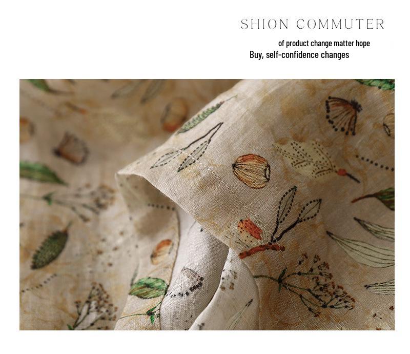Xin Xing 2025 Summer Floral Cotton Linen Sleeveless Long Dress