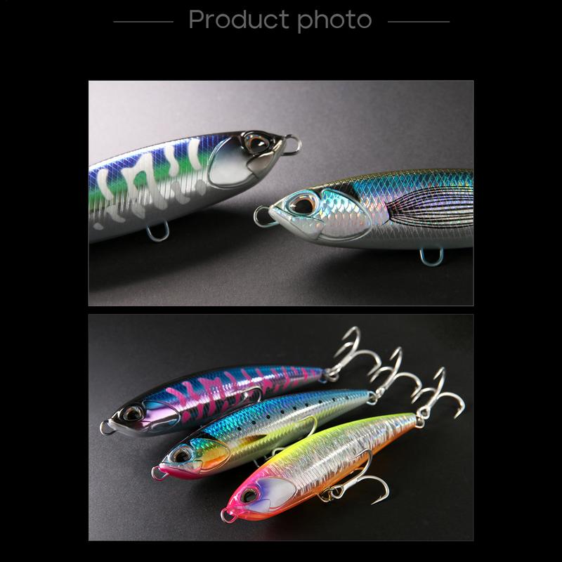 Slow Sinking Pencil Lure Reusable Fishing Crankbait 5.71 Inches Long Casting Bait Colorful Angling Tackle Kits For All Water