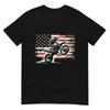Dirt Bike American Flag Motocross Biker Vintage USA T-Shirt, Small, Black