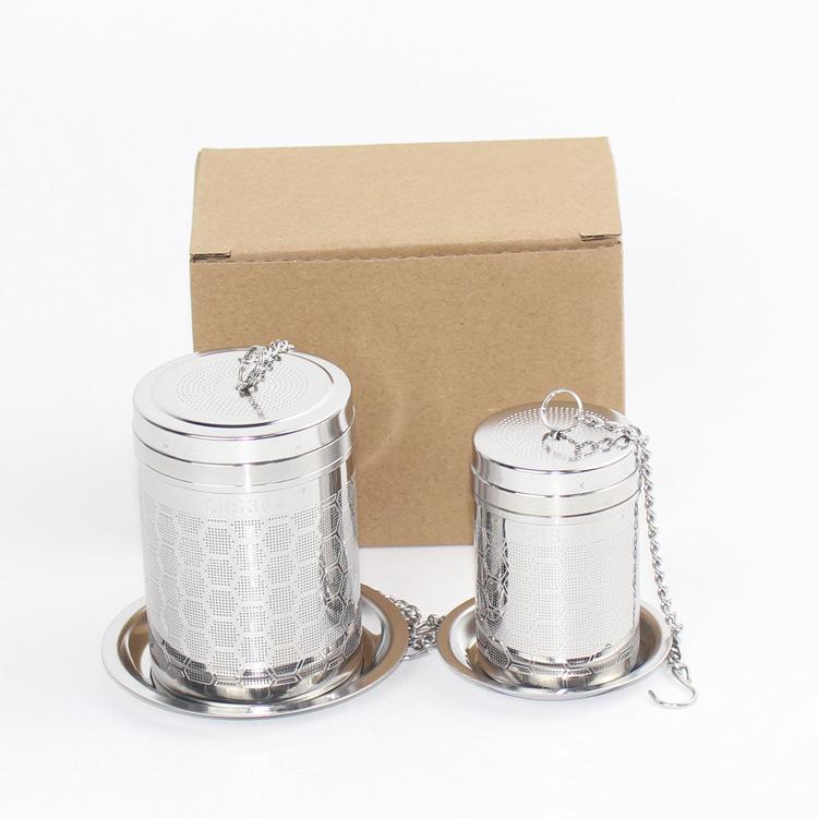 Feinmaschiger Filter Tee-Ei Zylindrisch 304 Edelstahl Gewindeanschluss Teekannen-Sieb Gewürz Kräuter Küchenzubehör