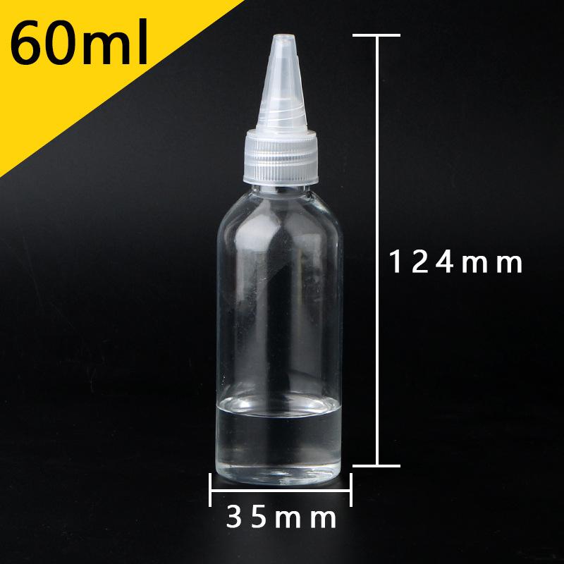 Transparente PET-Kunststoff-Quetschflasche mit Spitze für Kleber, Lotion oder Pigmente - Erhältlich in 50 ml und 100 ml