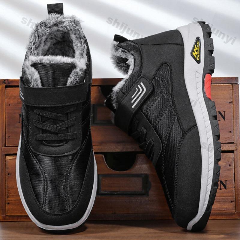 Herrstövlar Bomullsskor 2025 Vinter Nya Varma Vandringsskor Plysch Halkfria Bekväma Utomhus Snöstövlar Botas Para Hombre