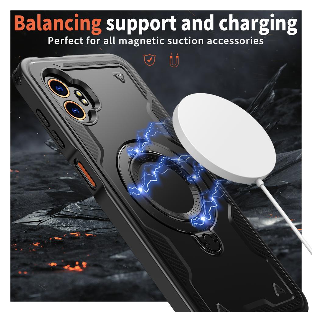 Case For Samsung Galaxy Xcover 7 Pro Armor Shockproof 360° Rotating Magnetic Metal Stand Soft TPU Frame Hard Plastic Phone Cover