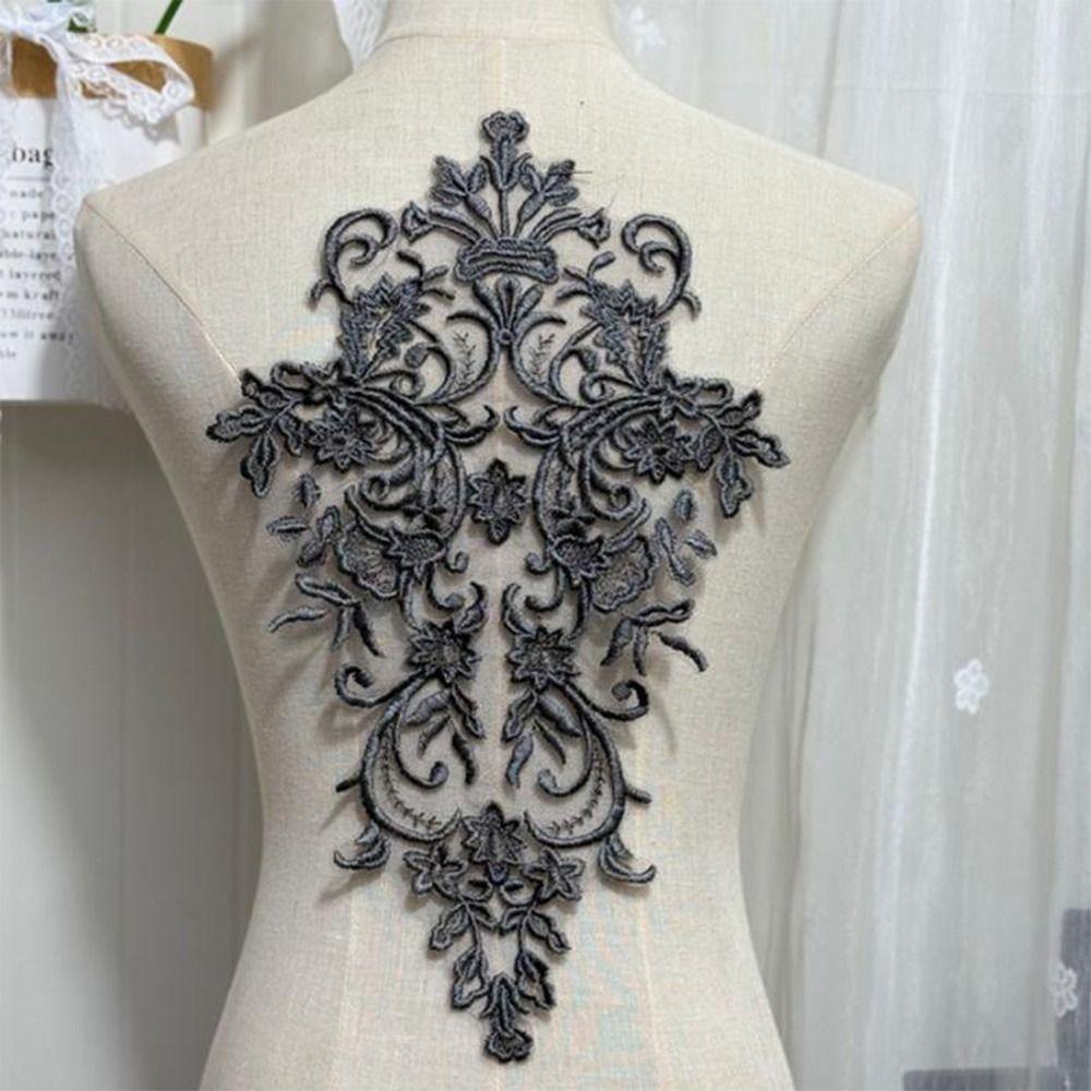 Handmade Flower Embroidery Applique Gorgeous Trim Clothing Accessories Embroidery Flowers Patches Fabric Applique Wedding Dress