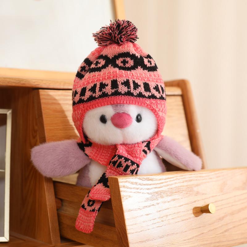 Cute Penguin Plush Toys Wearing Hat Scarf Kawaii Penguin Plushies Stuffed Doll Xmas Birthday Gifts for Boys Girls Home Decor