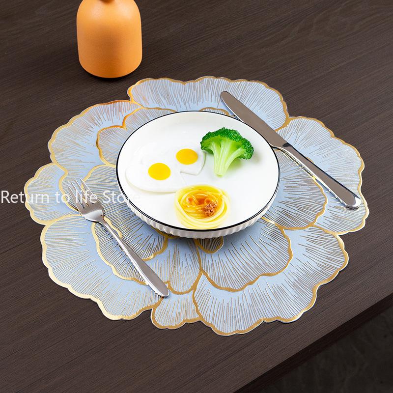 

Waterproof Heat Resistant PVC Placemats Set Floral Table Mats Washable Easy Clean Kitchen Dining Decor Protect Your Table 1pc