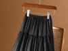 DIMANAF 2026 Summer Women New Skirts Solid Elastic Waist Pleated Elegant Skirts