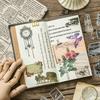 60pcs Vintage Stickers Decor Journaling Stationery Washi Paper Retro Flowers Leaves Plants Deco Stickers