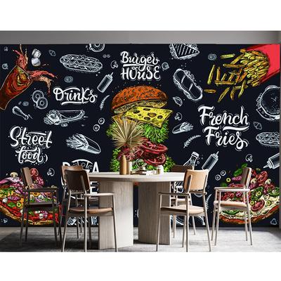 3d Hamburg Wall Mural Fries Restaurant Wallpaper Pizza Snack Hamburg Mural Industrial Decor Wall Paper