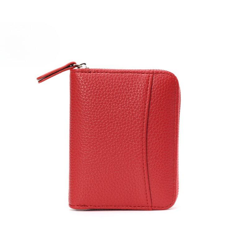 

Органайзер для карт, Сумка большой вместимости, Сумка с защитой от считывания карт, Женский кошелек для визиток на молнии красный