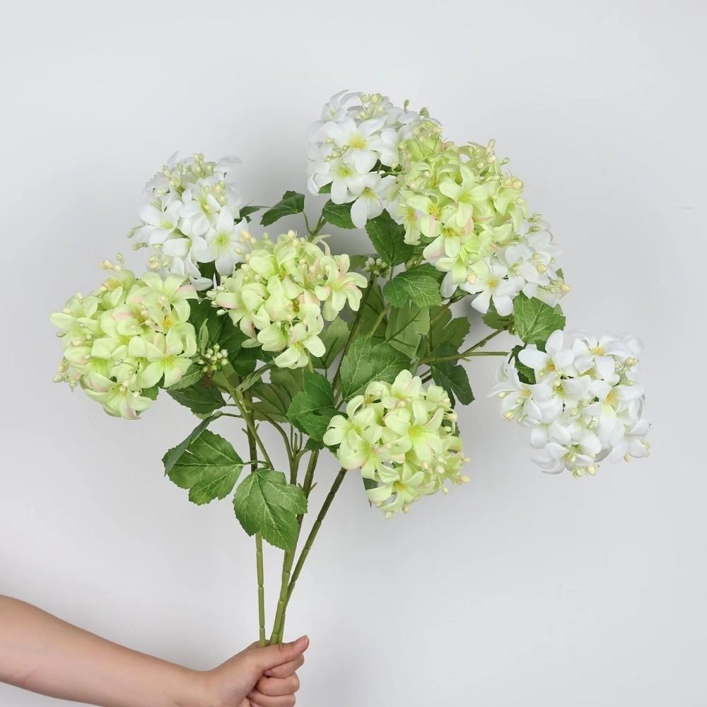 2 Heads Artificial Hydrangea Silk Cloth DIY Floral Materials Fake Flower Ball Realistic Soft Simulation Flowers Hotel Decoration