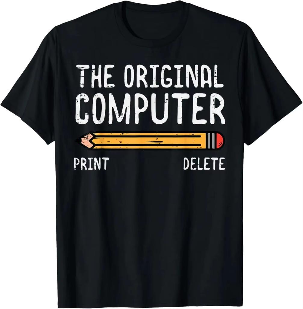 Der Originale Computer Eine Interessante Satire auf Programmierer Bleistift Geschenke T-Shirts Bedruckte Grafiken T-Shirts Damenbekleidung