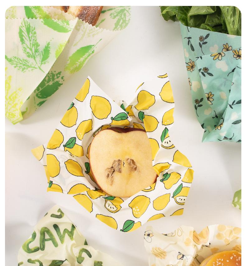 Nien Degradable Beeswax Wraps - 3-Piece Food-Grade Preservation Set