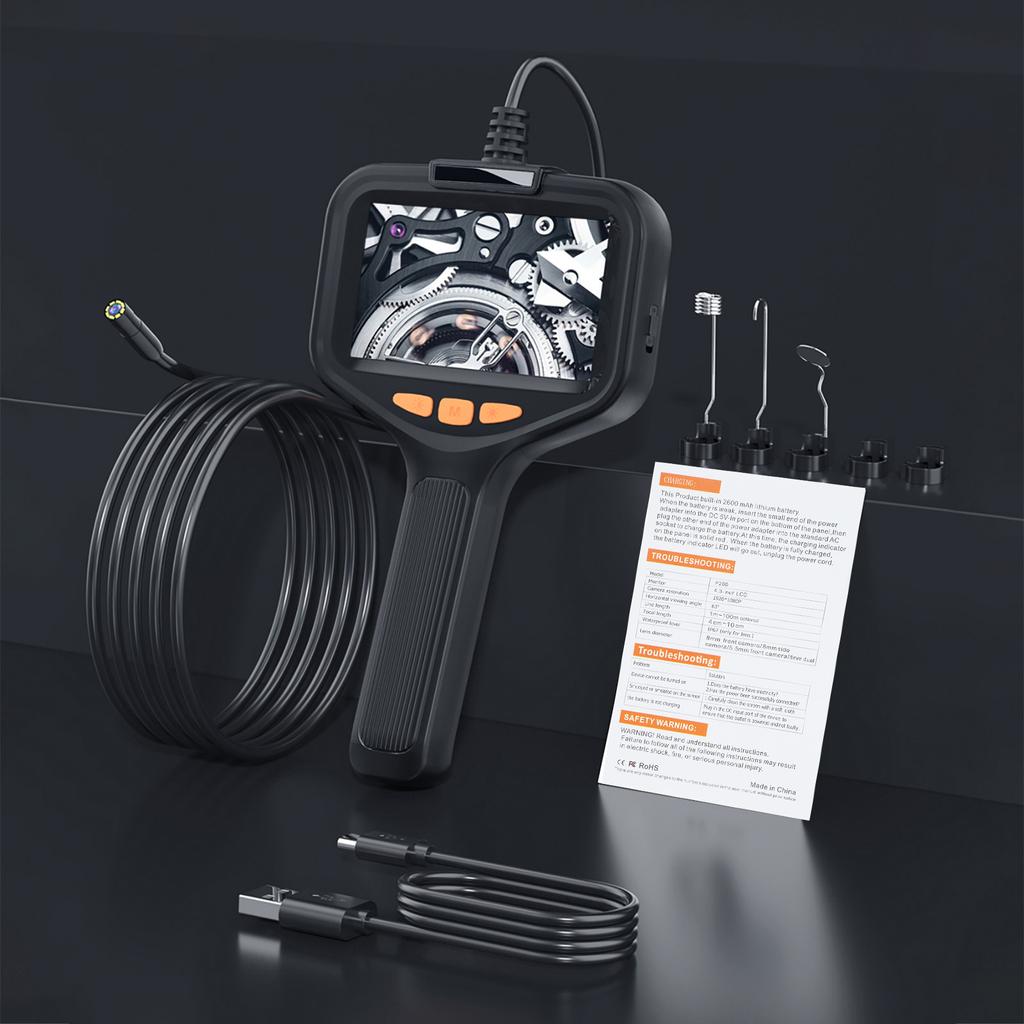 Inspection Camera Dual Lens Inspection Camera with Light 10m32.8FT Industrial Borescope IP67
